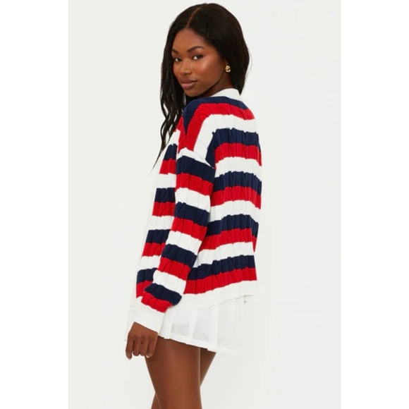 Beach Riot Sherry Cardigan Cherry Indigo Stripes - Picture 3 of 4